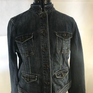 CHAPS Ralph Lauren cargo utility Denim Jean Jacket
